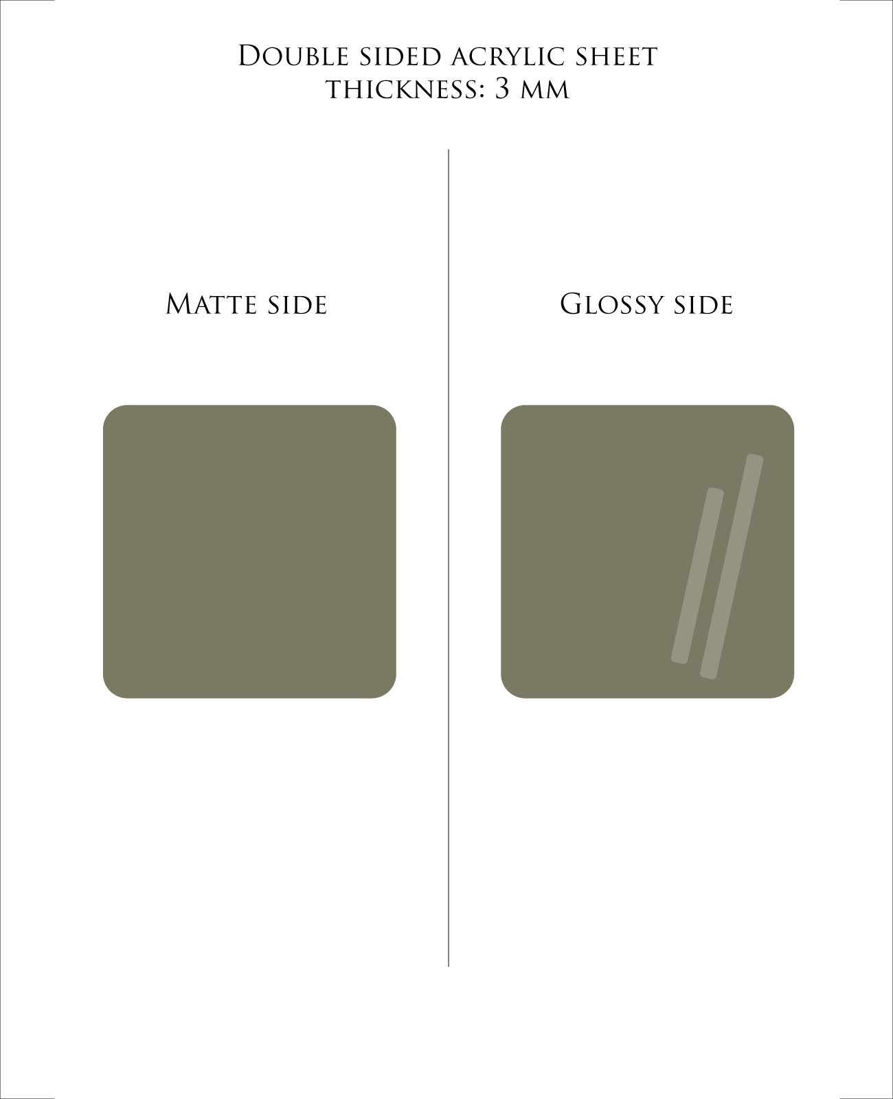 ARMY GRÜN Pastell-Acrylplatte 3 mm – Guss-PMMA für Laserschneiden & Glowforge