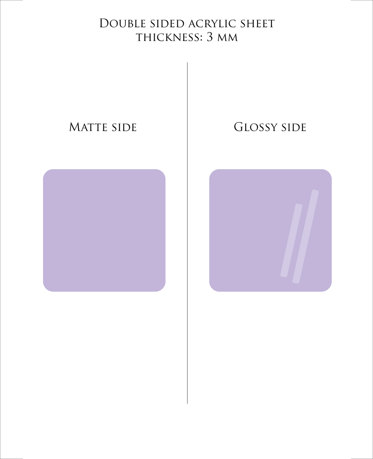 LIGHT LAVENDER Pastel Acrylic Sheet 3mm – Cast PMMA for Laser Cutting & Glowforge