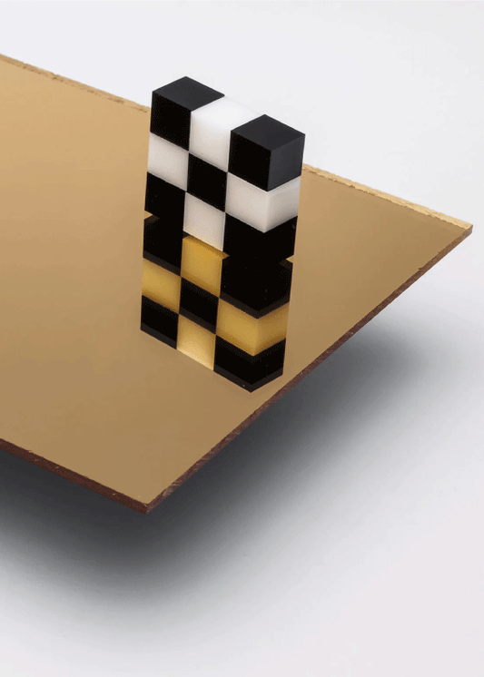 29 x 21 cm MIRROR GOLD plexiglass acrylic sheet M-202 - Laserfox.eu