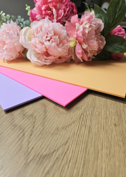 29 x 21 cm LIGHT PURPLE plexiglass acrylic sheet COLOR E17 | Pastel Acrylic Sheets | 3mm acrylic | Premium Acrylic