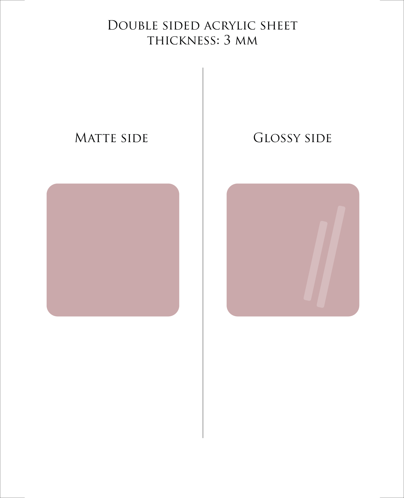 29 x 21 cm DUSTY ROSE plexiglass acrylic sheet COLOR 010 | Pastel Acrylic Sheets | 3mm acrylic | Premium Acrylic