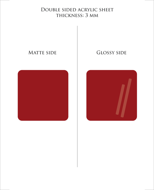 30 x 48.3 cm (Glowforge size) DARK RED plexiglass acrylic sheet 138