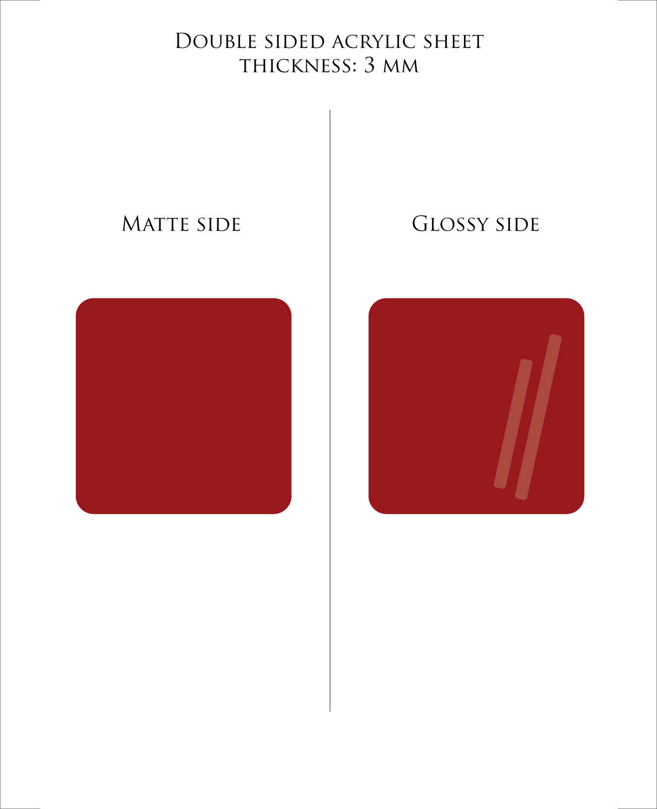 29 x 21 cm DARK RED plexiglass acrylic sheet 138