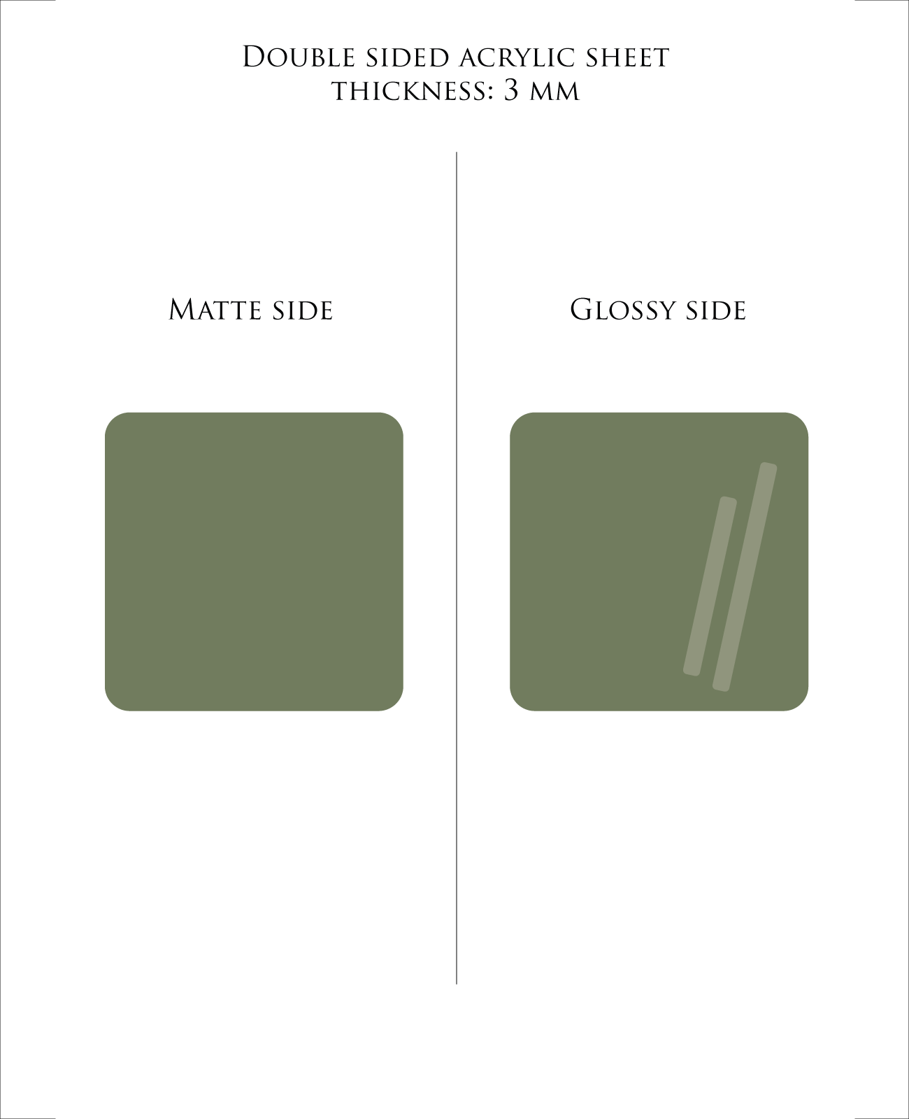 MOSS green pastel acrylic sheet 3mm for laser cutting and Glowforge