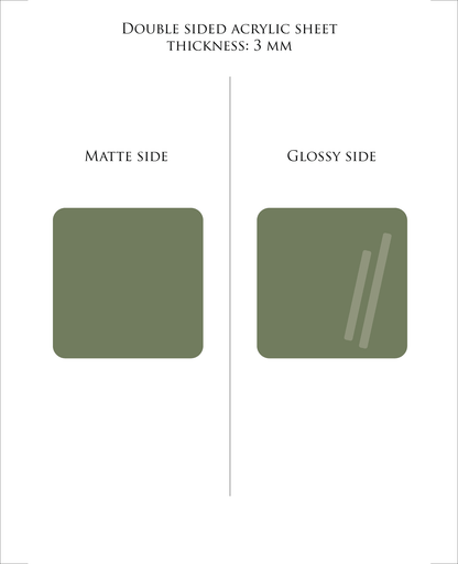 MOSS green pastel acrylic sheet 3mm for laser cutting and Glowforge