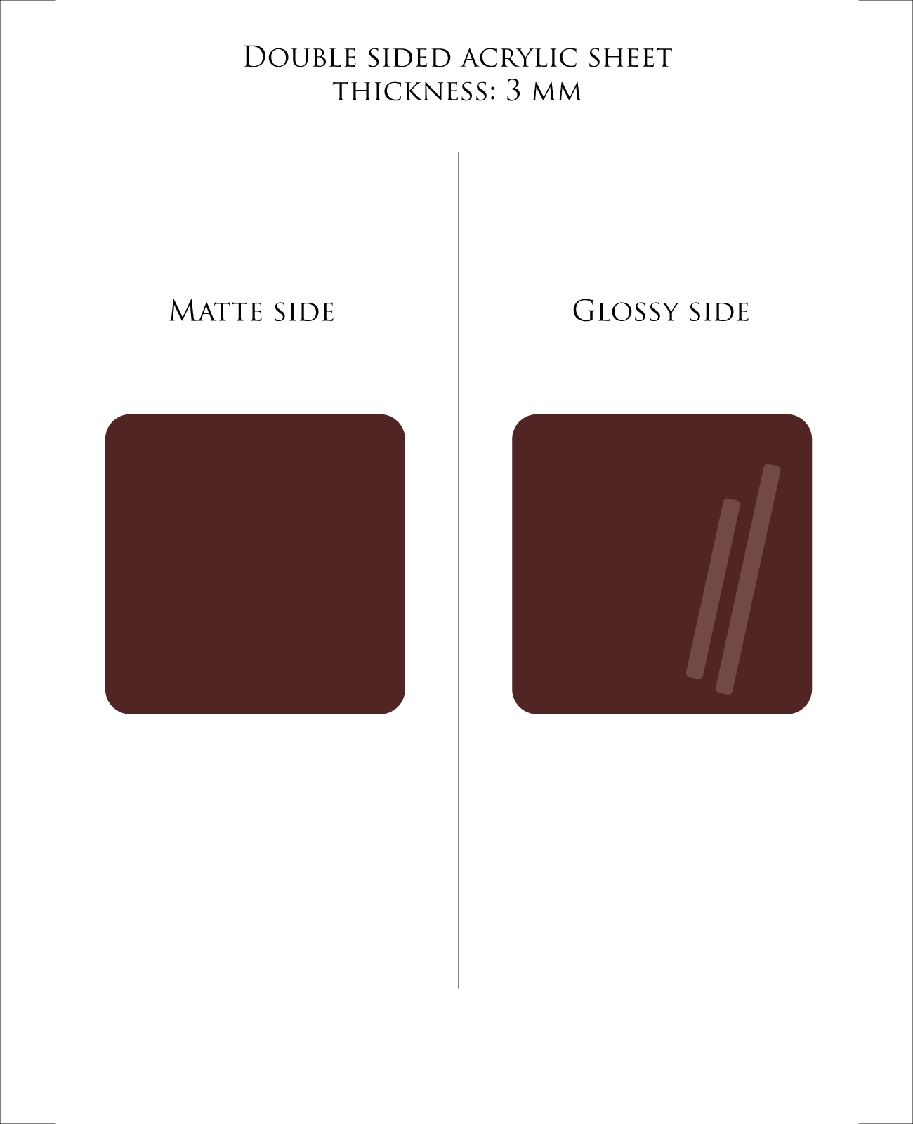 MAROON dark red pastel acrylic sheet 3mm for laser cutting and Glowforge