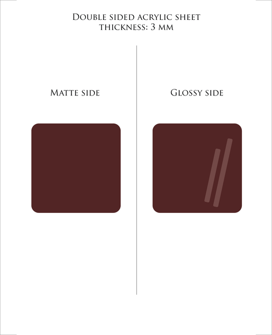 MAROON dark red pastel acrylic sheet 3mm for laser cutting and Glowforge