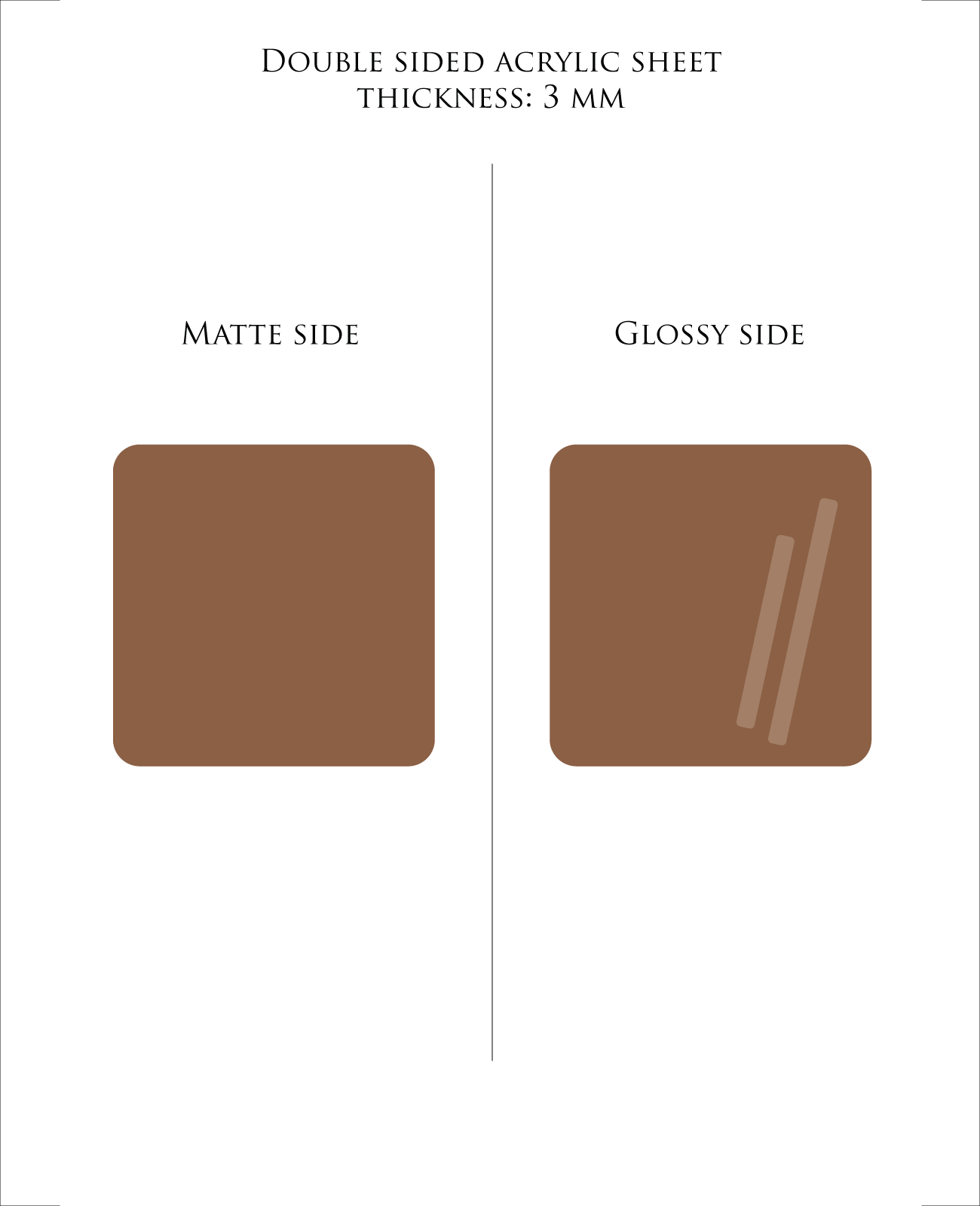 SIENNA brown pastel acrylic sheet 3mm for laser cutting and Glowforge