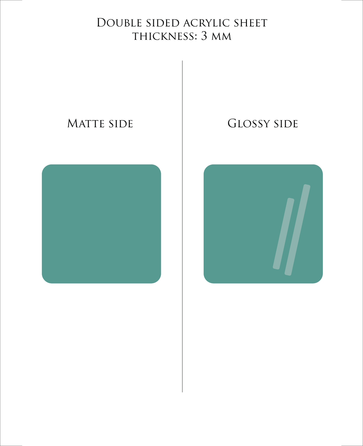 DUNKLES CYAN Pastell-Acrylplatte 3 mm – Guss-PMMA für Laserschneiden & Glowforge