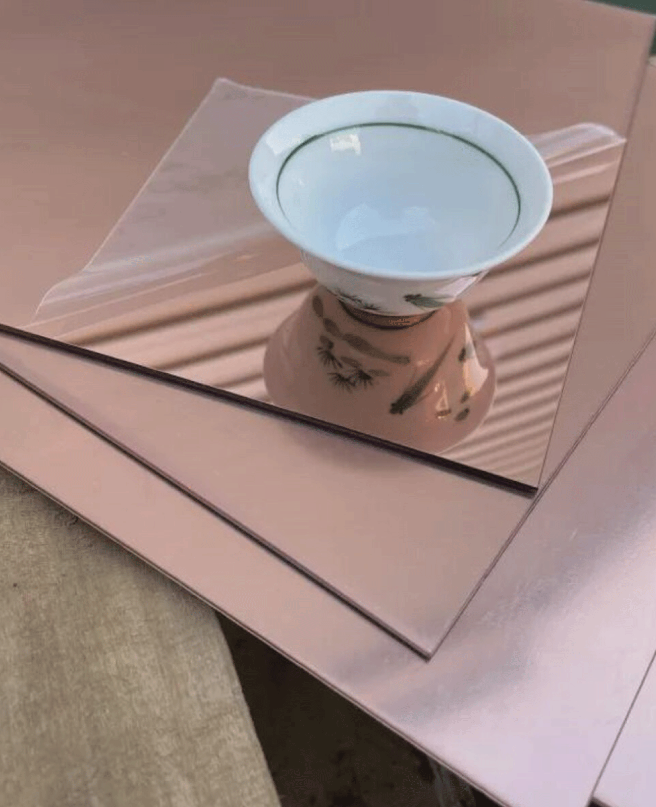 MIRROR ROSE GOLD acrylic sheet 3mm for Laser Cutting and Glowforge